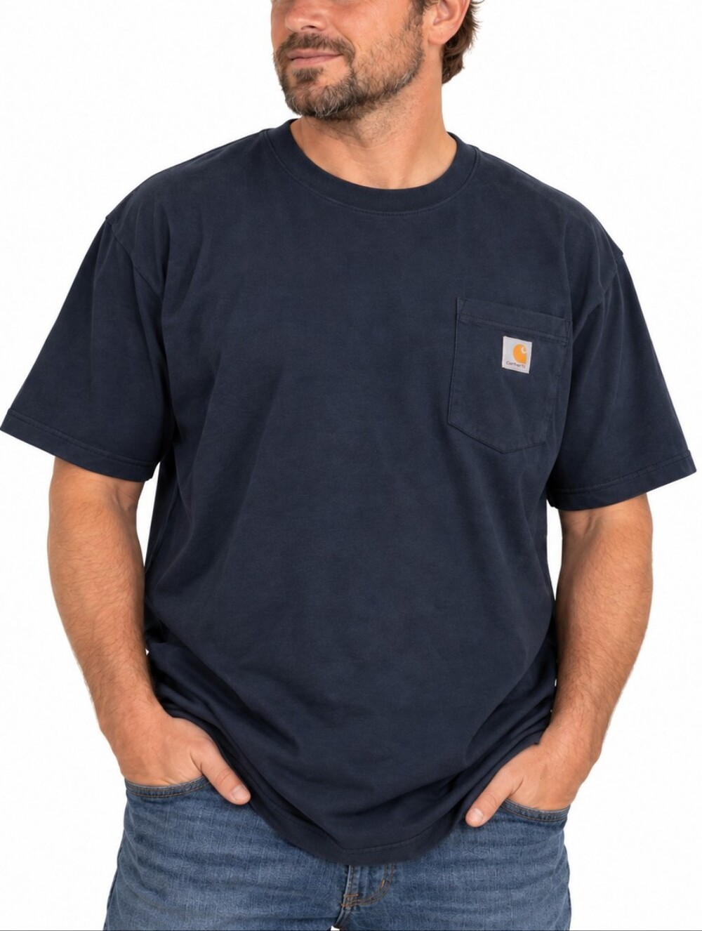 Carhartt Dark Blue, Short-Sleeve Pocket Tee, Mens XL Loose Fit